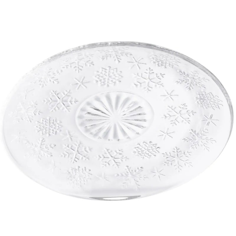 Talerzyki deserowe 17 cm szklane Altom Śnieżynki zestaw 12 sztuk spodek na ciasto deser