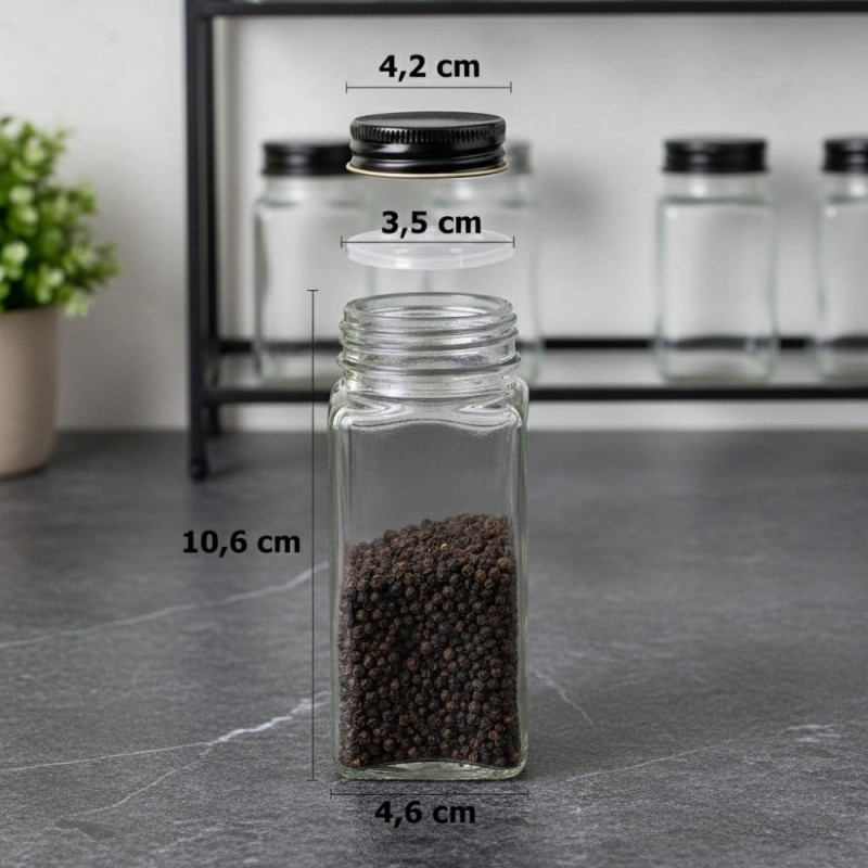 Zestaw obiadowy XXL Serwis obiadowy 18 elementów przyprawniki 24 elementy i naklejki 96 sztuk talerze ze słoiczkami do przypraw