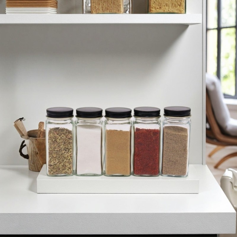 Zestaw obiadowy XXL Serwis obiadowy 18 elementów przyprawniki 24 elementy i naklejki 96 sztuk talerze ze słoiczkami do przypraw