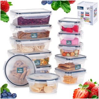 Pojemniki szklane 350/550/700/840 ml lunchbox z pokrywką zestaw 12 szt żaroodporne hermetyczne