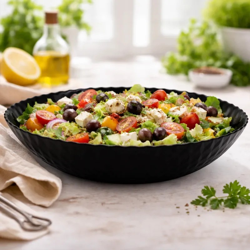 Serwis obiadowy GierekHoff Diamond 18 elementów czarne talerze dla 6 osób