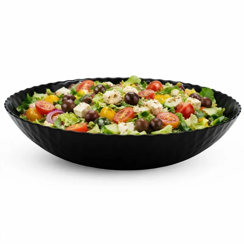 Serwis obiadowy GierekHoff Diamond 24 elementy czarne talerze salaterki dla 6 osób