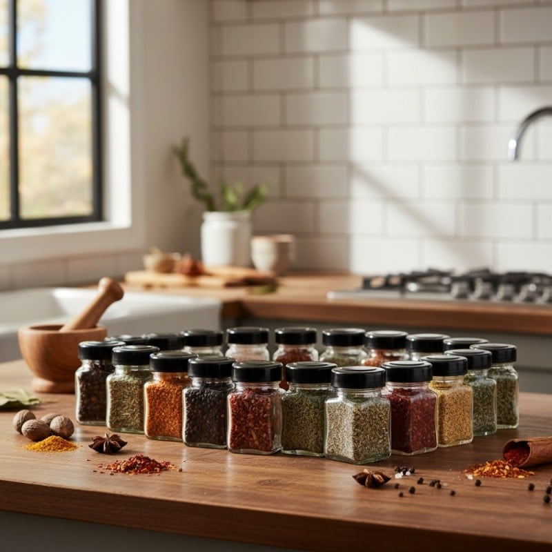 Naklejki na przyprawy etykiety na słoiki GierekHoff 96 sztuk