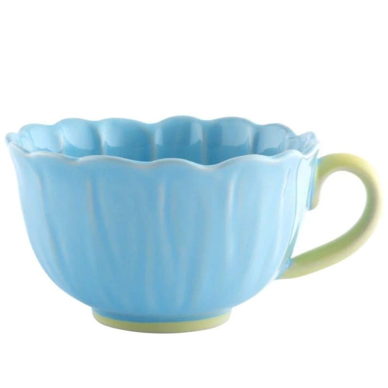 Filiżanka ceramiczna 350 ml Altom Kwiat jumbo do kawy herbaty błękitna