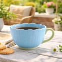 Filiżanka ceramiczna 350 ml Altom Kwiat jumbo do kawy herbaty błękitna