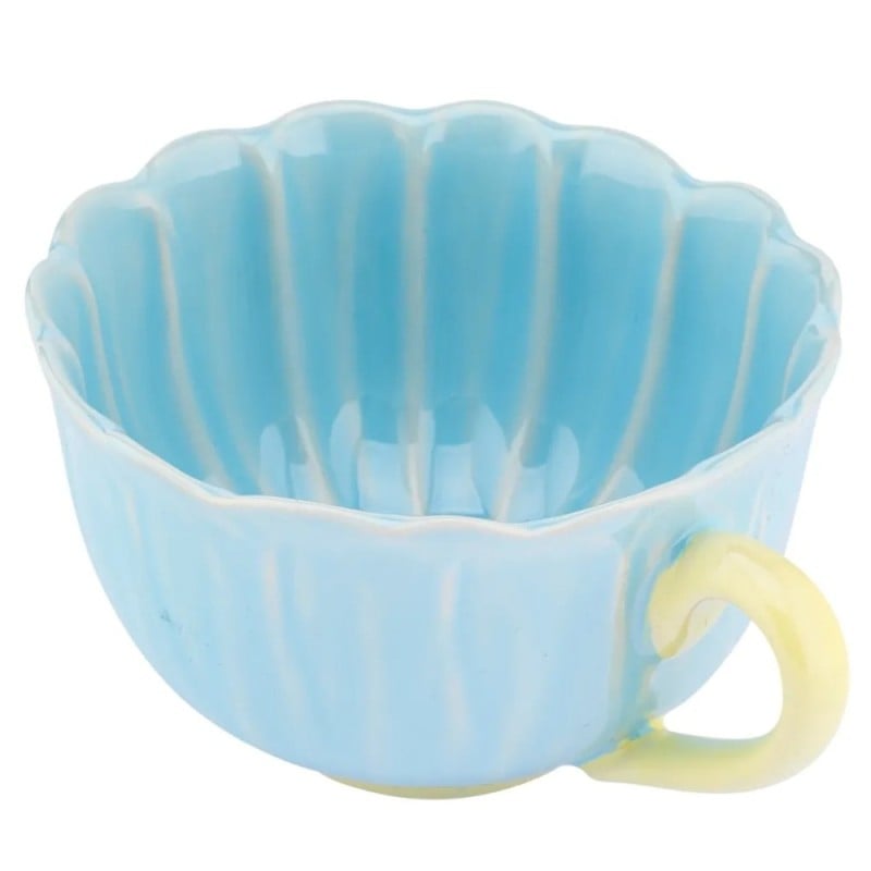 Filiżanka ceramiczna 350 ml Altom Kwiat jumbo do kawy herbaty błękitna