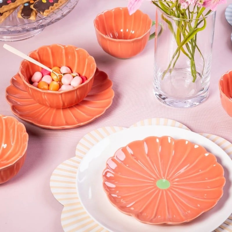 Talerz deserowy ceramiczny 20 cm Altom Koral do ciasta deserów