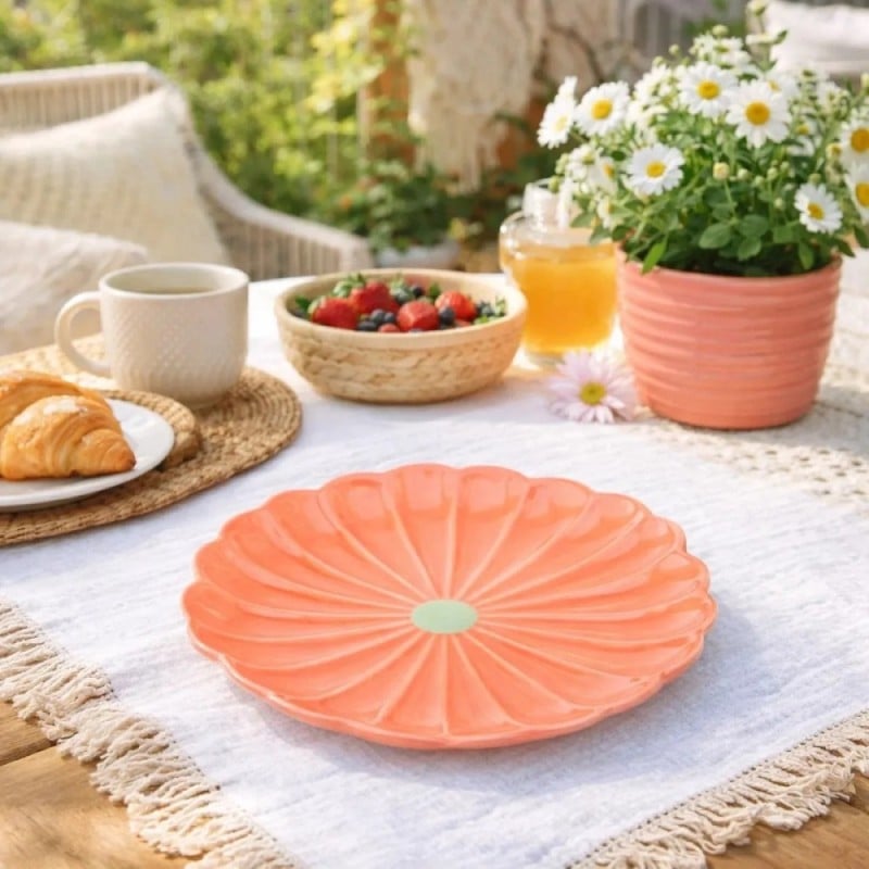 Talerz deserowy ceramiczny 20 cm Altom Koral do ciasta deserów