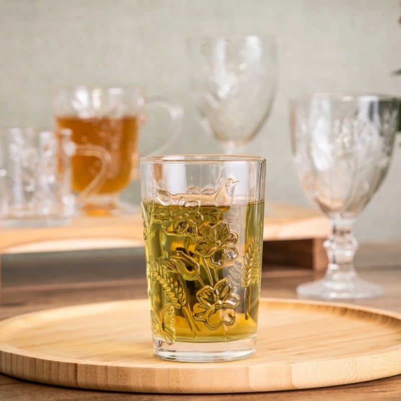 Szklanki 360 ml Altom Rosalie do soków napojów komplet 6 sztuk kwiatowy wzór