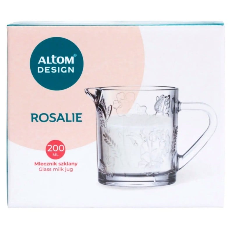 Mlecznik szklany 200 ml Altom Rosalie kwiatowy wzór