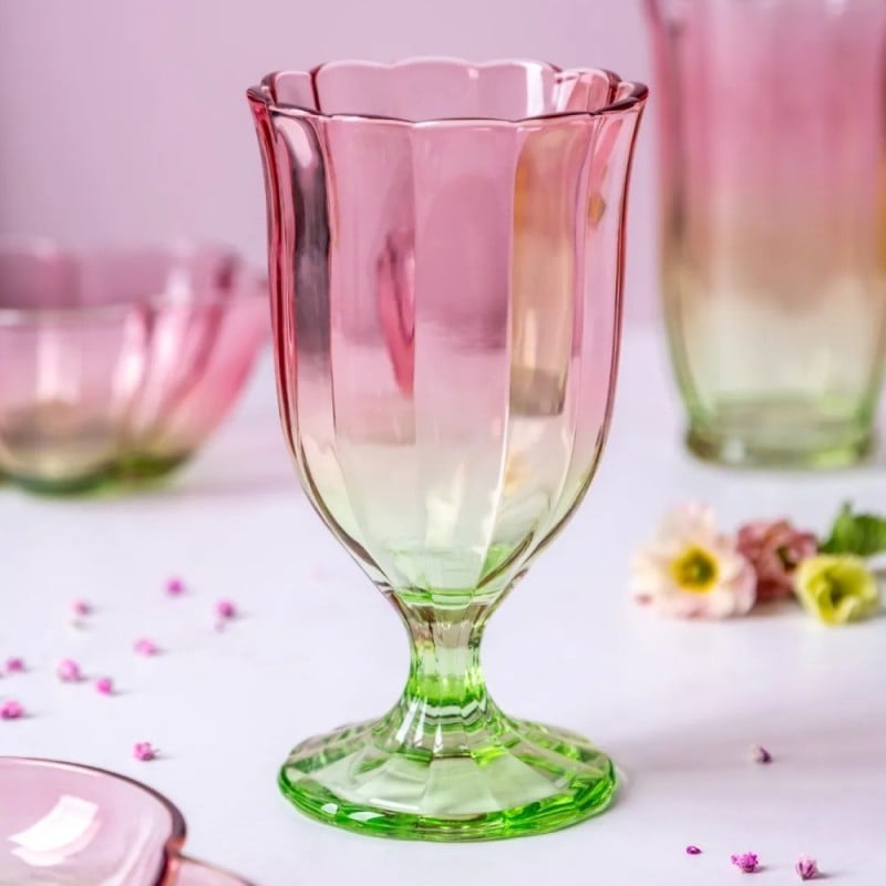 Szklanki na stopce 340 ml Altom Rosabella do soków napojów komplet 6 sztuk