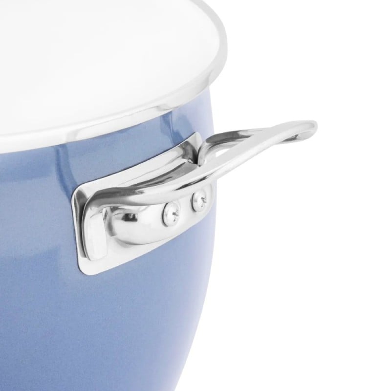 Garnki emaliowane z pokrywkami Altom Balbina zestaw 4 garnków emaliowanych niebieskie