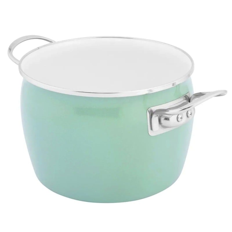 Garnki emaliowane z pokrywkami Altom Balbina zestaw 4 garnków emaliowanych zielone