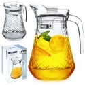 Dzbanek szklany 1400 ml z pokrywką do serwowania lemoniady herbaty mrożonej i kompotu Vilde