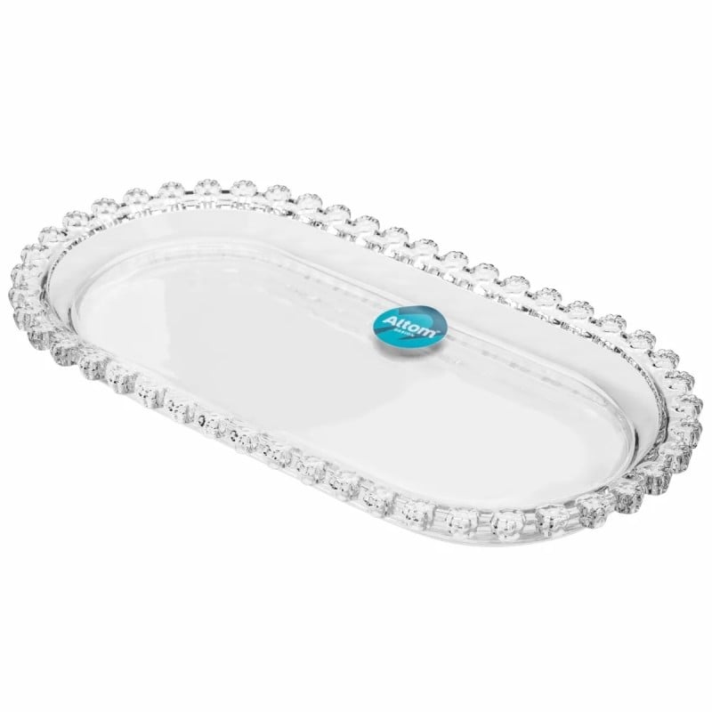 Patera szklana owalna na ciasto tort 25 x 13 cm Altom Design Bloom