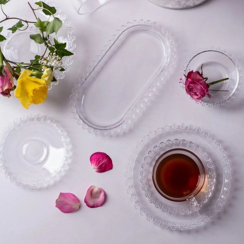 Patera szklana owalna na ciasto tort 25 x 13 cm Altom Design Bloom
