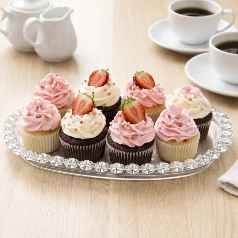 Patera szklana owalna na ciasto tort 25 x 13 cm Altom Design Bloom