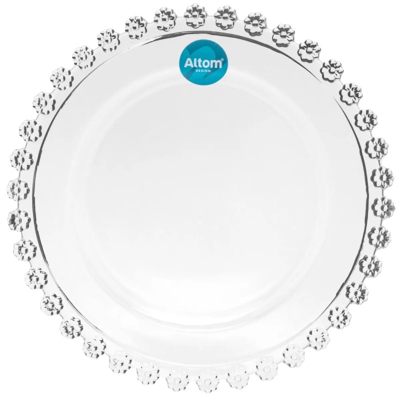 Talerz deserowy szklany 19,5 cm spodek na ciasto Altom Design Bloom