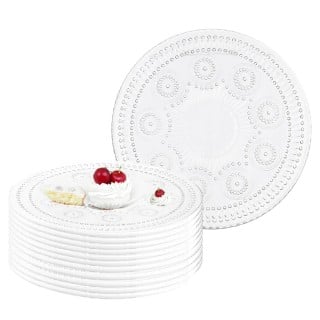 Talerze deserowe szklane 17 cm spodek na ciasto Altom Design Daisy zestaw 12 szt