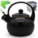 Czajnik tradycyjny z gwizdkiem emaliowany 2.2 L czarny sky Meyerhoff