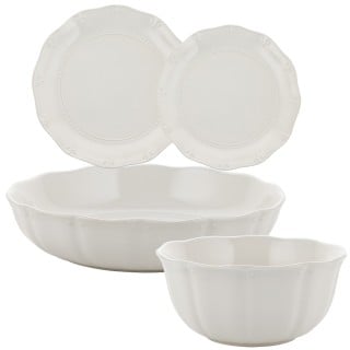 Serwis obiadowy 24 elementów ETERA zestaw talerzy dla 6 osób Florina