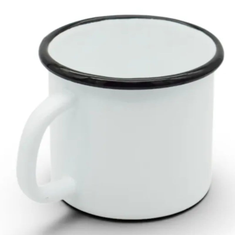 Kubek emaliowany 1200 ml do kawy herbaty biały stal retro Tragar