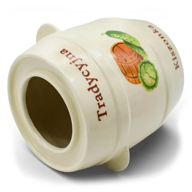 Beczka kamionkowa 4 litry hermetyczna do kiszenia ogórków kapusty kremowa słoje Bella Fiore Tragar