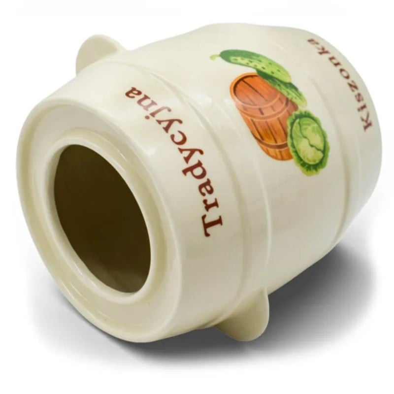 Beczka kamionkowa 3 litry hermetyczna do kiszenia ogórków kapusty kremowa słoje Bella Fiore Tragar