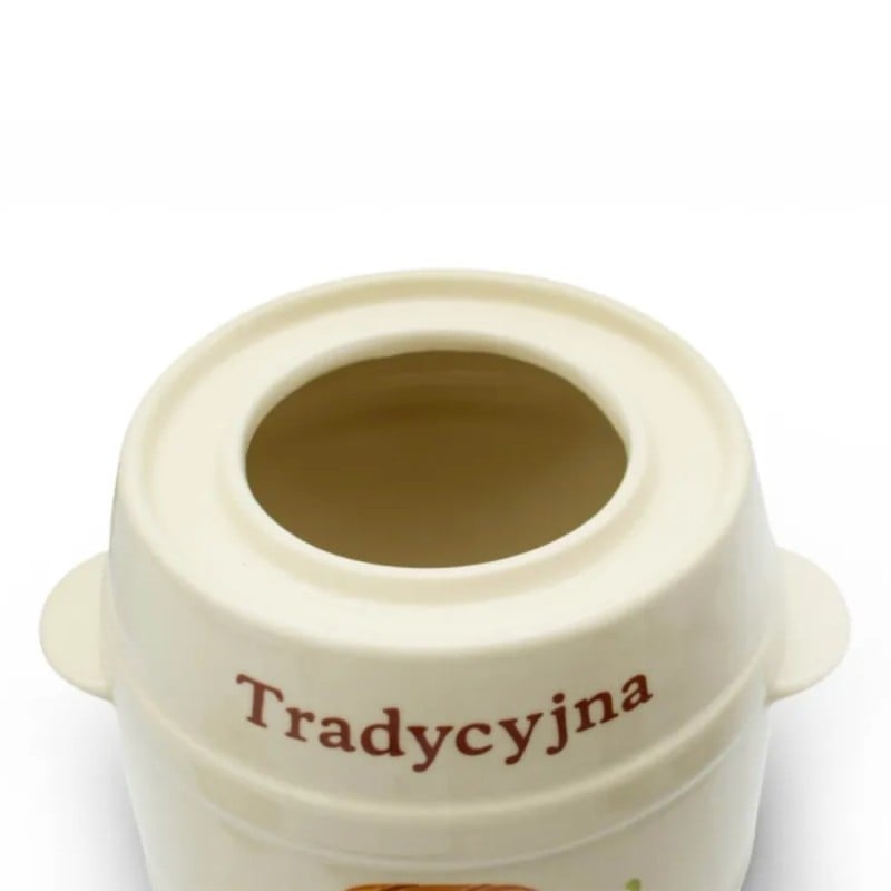 Beczka kamionkowa 3 litry hermetyczna do kiszenia ogórków kapusty kremowa słoje Bella Fiore Tragar