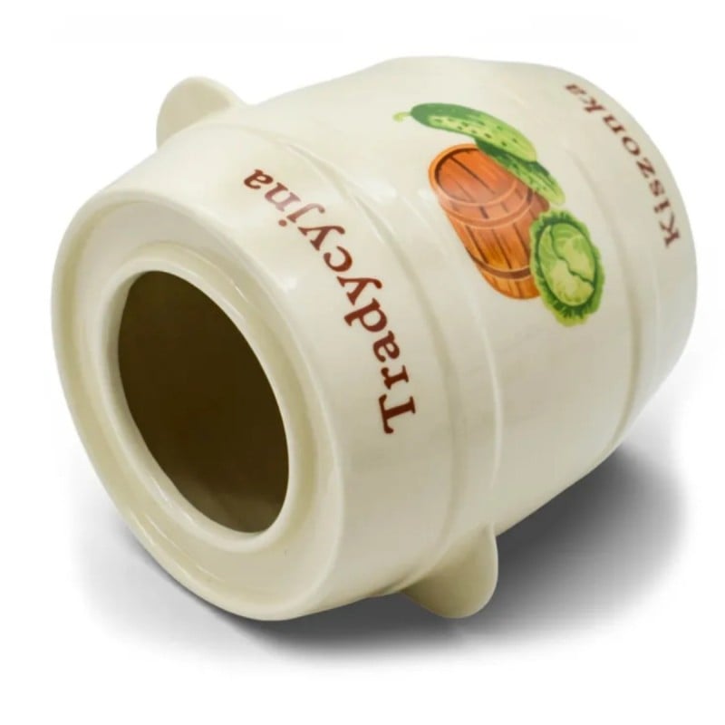 Beczka kamionkowa 6 litrów hermetyczna do kiszenia ogórków kapusty kremowa słoje Bella Fiore