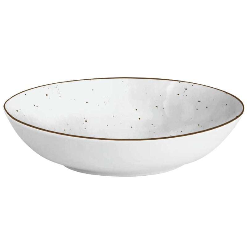 Serwis obiadowy porcelanowy MG Home Antico 18 elementów zestaw talerzy dla 6 osób szary nakrapiany