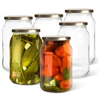 Słoiki szklane 900 ml na miód konfitury i kiszone ogórki z zakrętką typu twist komplet 6 szt Altom Design