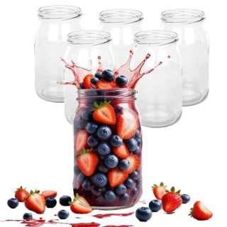 Słoiki szklane 900 ml na przetwory przetwory i kiszone ogórki z zakrętką typu twist zestaw 6 szt Altom Design