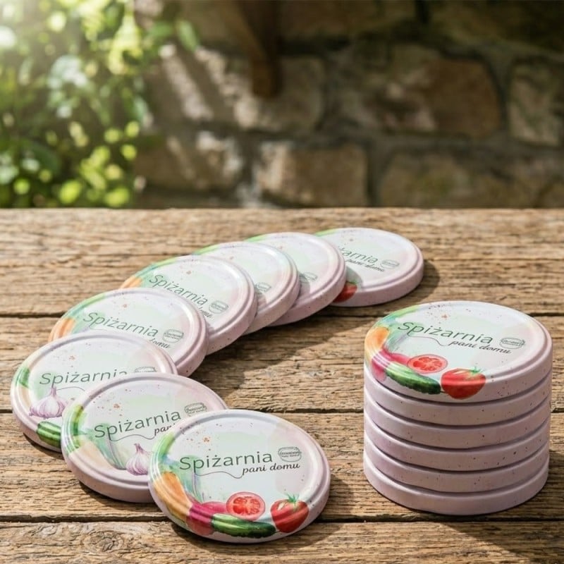 Zakrętki do słoików na przetwory 6,6 cm zestaw 10 szt - 4-zaczepowe FI66 Altom Design