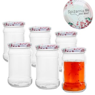 Słoiki szklane 315 ml na przetwory Spiżarnia Pani Domu z zakrętką w zestawie 6 szt Altom Design