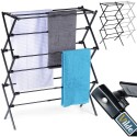 Suszarka na pranie metalowa czarna pionowa rozsuwana 47-78x94 cm Vilde