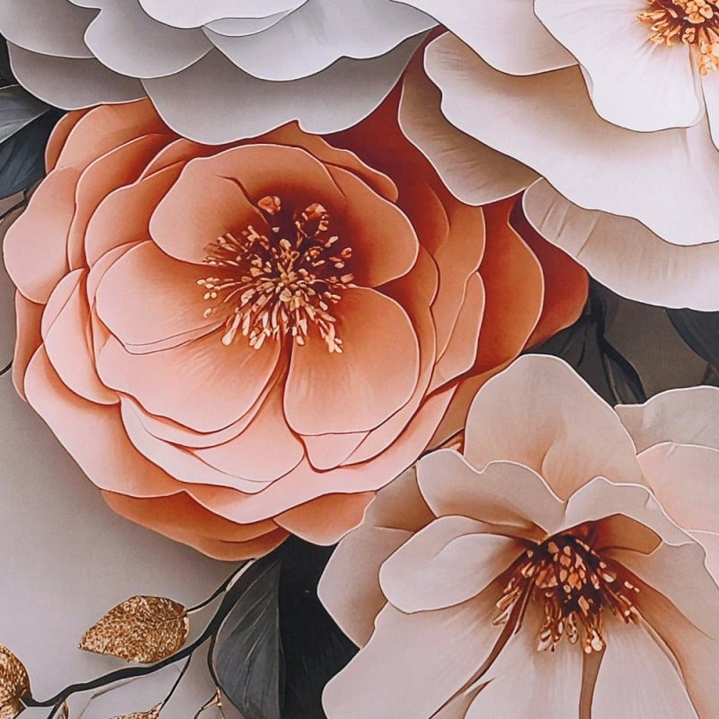 Pościel 200x220 bawełna satynowa wzór 5D dwustronna GierekHoff gruba 3 części GH 3120 pudrowe kwiaty