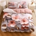 Pościel 160x200 bawełna satynowa wzór 5D dwustronna GierekHoff gruba 3 części GH 3123 Pudrowy Ogród