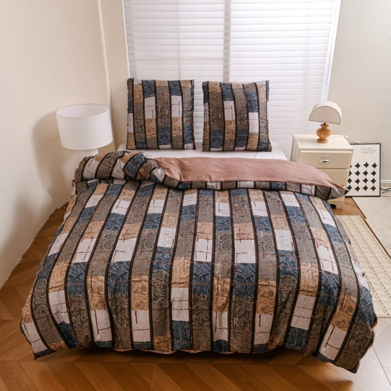 Pościel 200x220 bawełna satynowa dwustronna GierekHoff gruba 3 części GH 3131 Lniany Zakątek