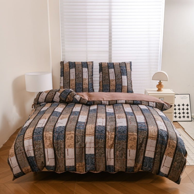 Pościel 200x220 bawełna satynowa dwustronna GierekHoff gruba 3 części GH 3131 Lniany Zakątek