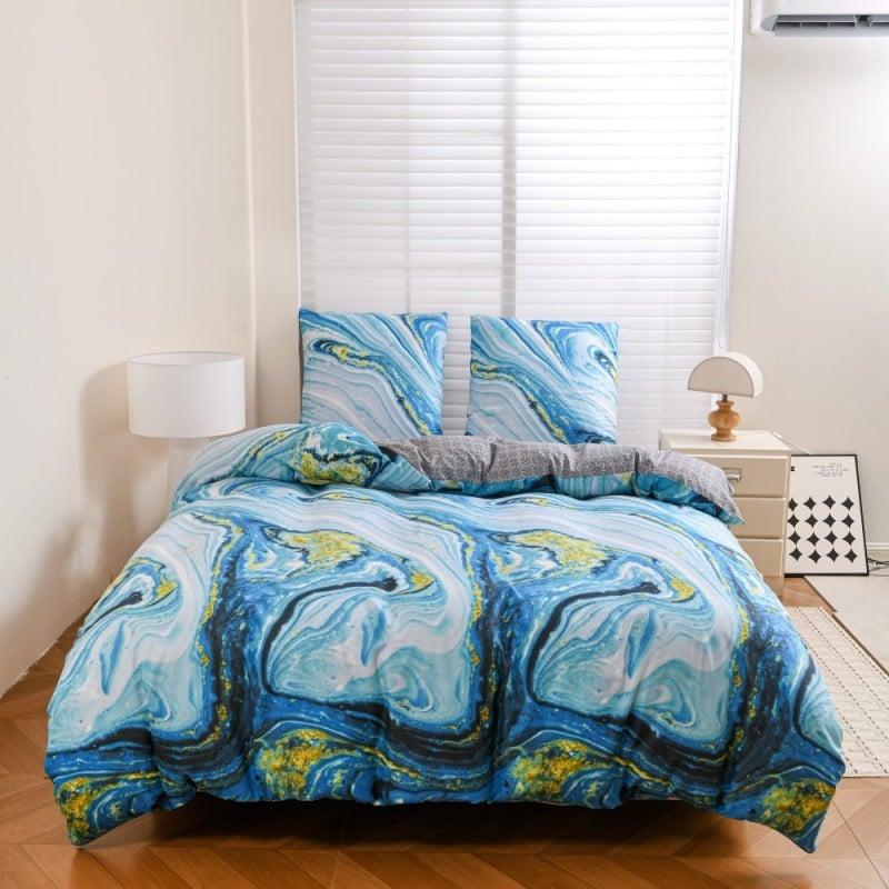 Pościel 200x220 bawełna satynowa dwustronna GierekHoff gruba 3 części GH 3132 Plisowana Iluzja