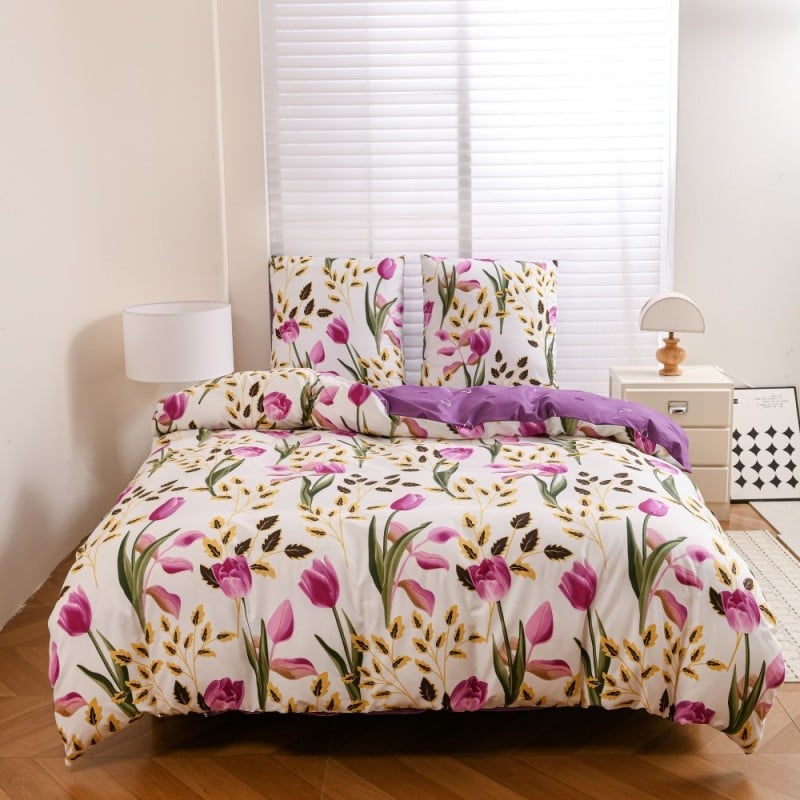 Pościel 200x220 bawełna satynowa dwustronna GierekHoff gruba 3 części GH 3136 Wiosenna Energia