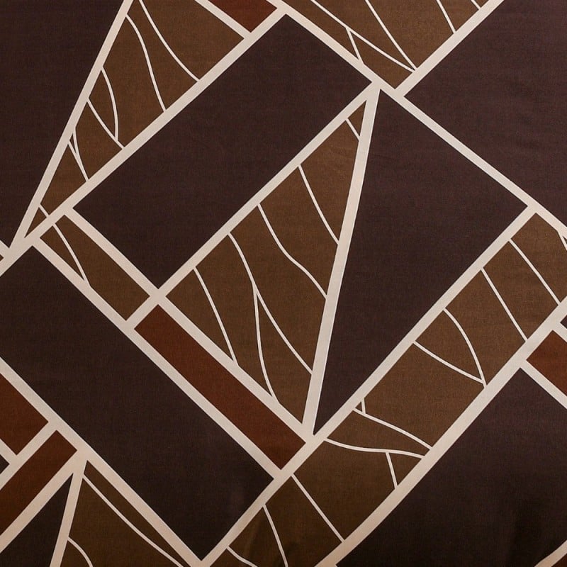 Pościel 140x200 bawełna satynowa dwustronna GierekHoff gruba 2 części GH 3138 Czekoladowa Mozaika