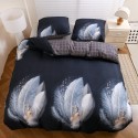 Pościel 140x200 bawełna satynowa dwustronna GierekHoff gruba 2 części GH 3140 Navy Feather