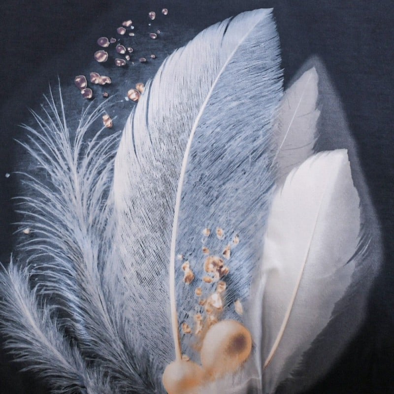 Pościel 160x200 bawełna satynowa dwustronna GierekHoff gruba 3 części GH 3140 Navy Feather