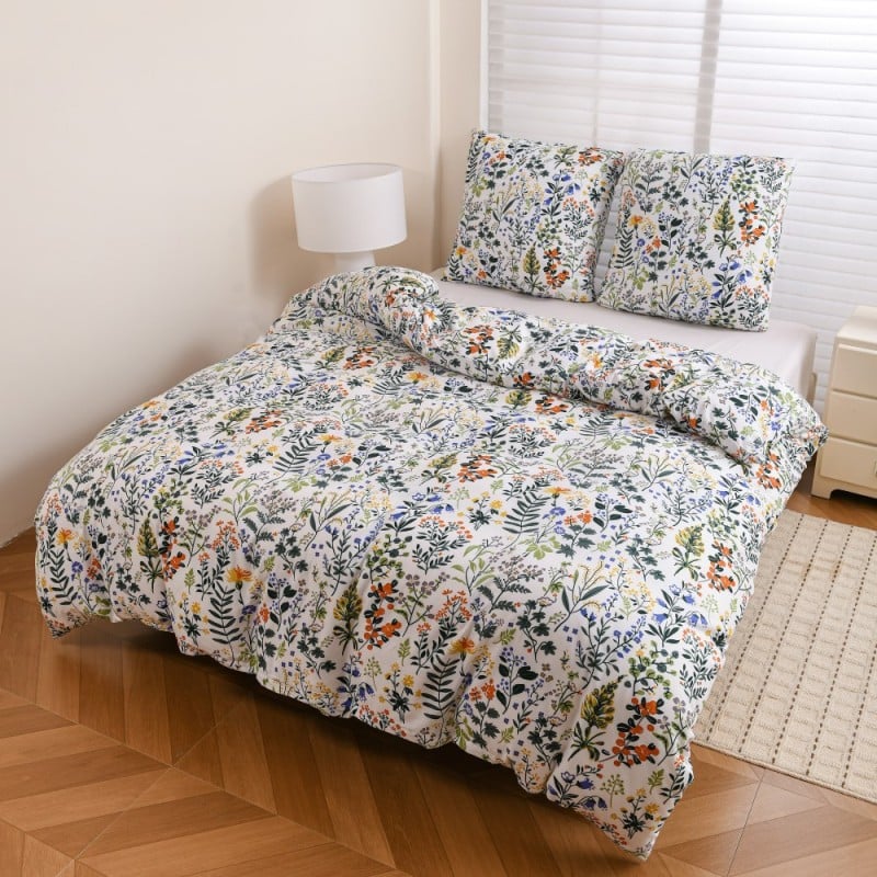 Pościel 140x200 bawełna satynowa dwustronna GierekHoff gruba 2 części GH 3141 Malarski Bukiet