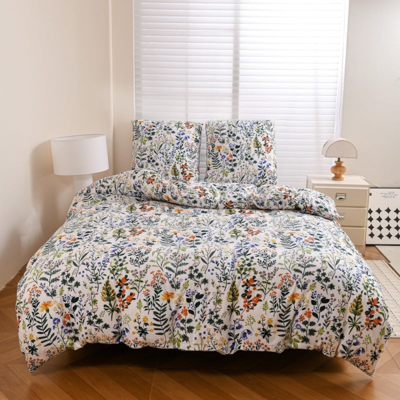 Pościel 160x200 bawełna satynowa dwustronna GierekHoff gruba 3 części GH 3141 Malarski Bukiet