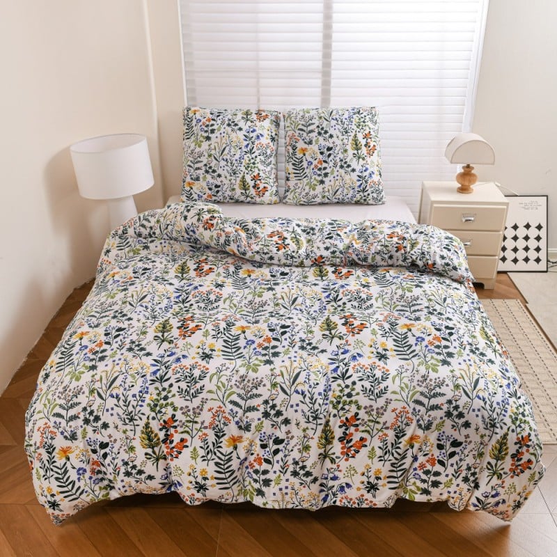 Pościel 160x200 bawełna satynowa dwustronna GierekHoff gruba 3 części GH 3141 Malarski Bukiet