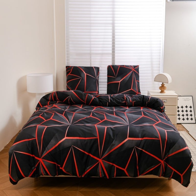 Pościel 140x200 bawełna satynowa dwustronna GierekHoff gruba 2 części GH 3142 Wulkaniczna lawa