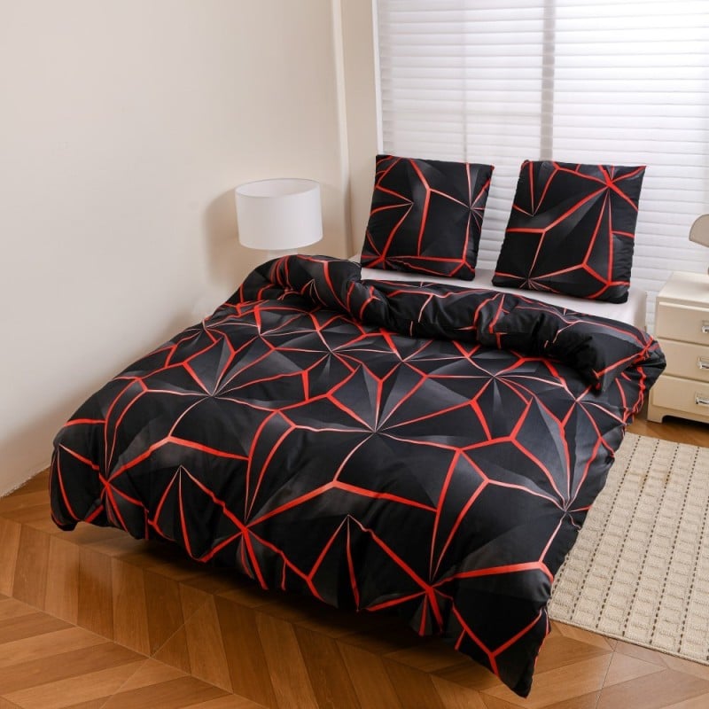 Pościel 160x200 bawełna satynowa dwustronna GierekHoff gruba 3 części GH 3142 Wulkaniczna lawa